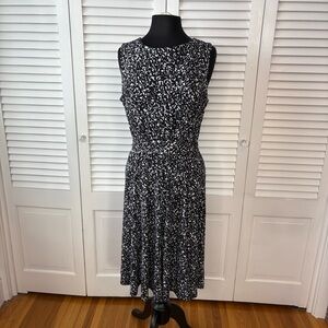 Christopher & Banks Black and White Floral Patterned Midi Dress